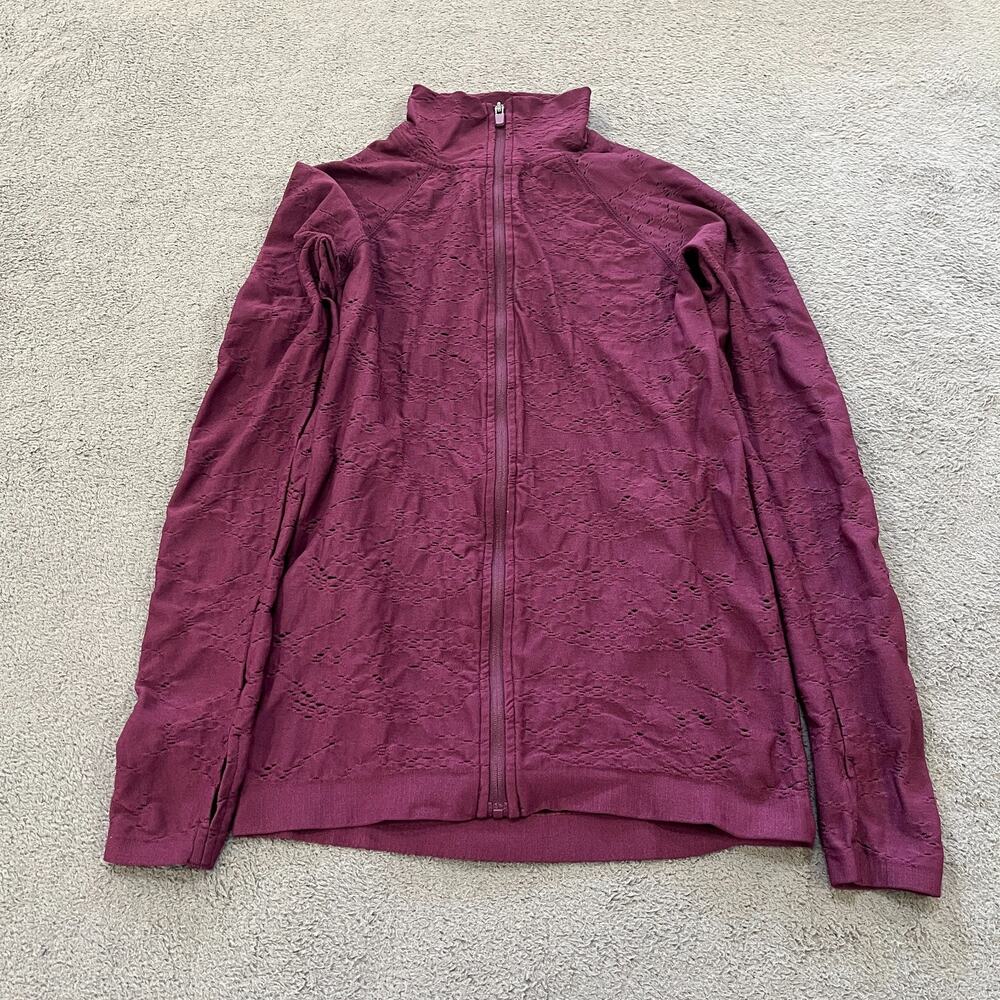 Fabletics Burgundy Long Sleeve Sports Athleisure Full Zip Jacket Women's Size XS